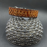 Tiny Stamped Leather Dog Collar - Sacred Geometry