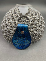 Stamped Leather Keychain - Lotus