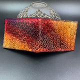 Stamped Leather Bifold Wallet - Sacred Geometry Mushrooms