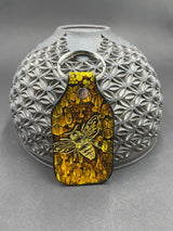 Stamped Leather Keychain - Bees