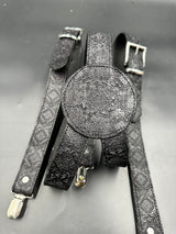 Stamped Leather Suspenders