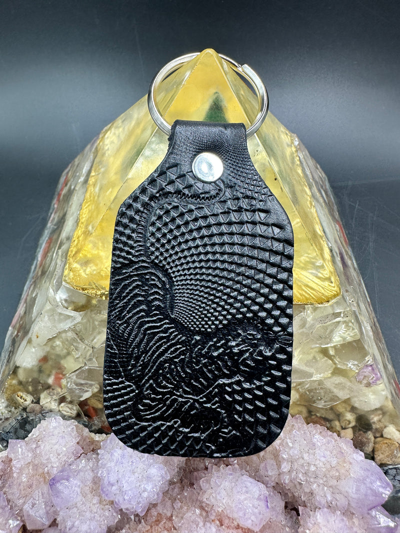 Stamped Leather Keychain - Grateful Jerry Tiger XL