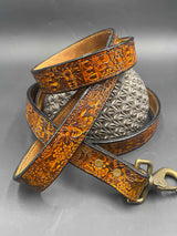 Stamped Leather Lined Dog Leash