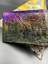 Stamped Leather Bifold Wallet -Mountains