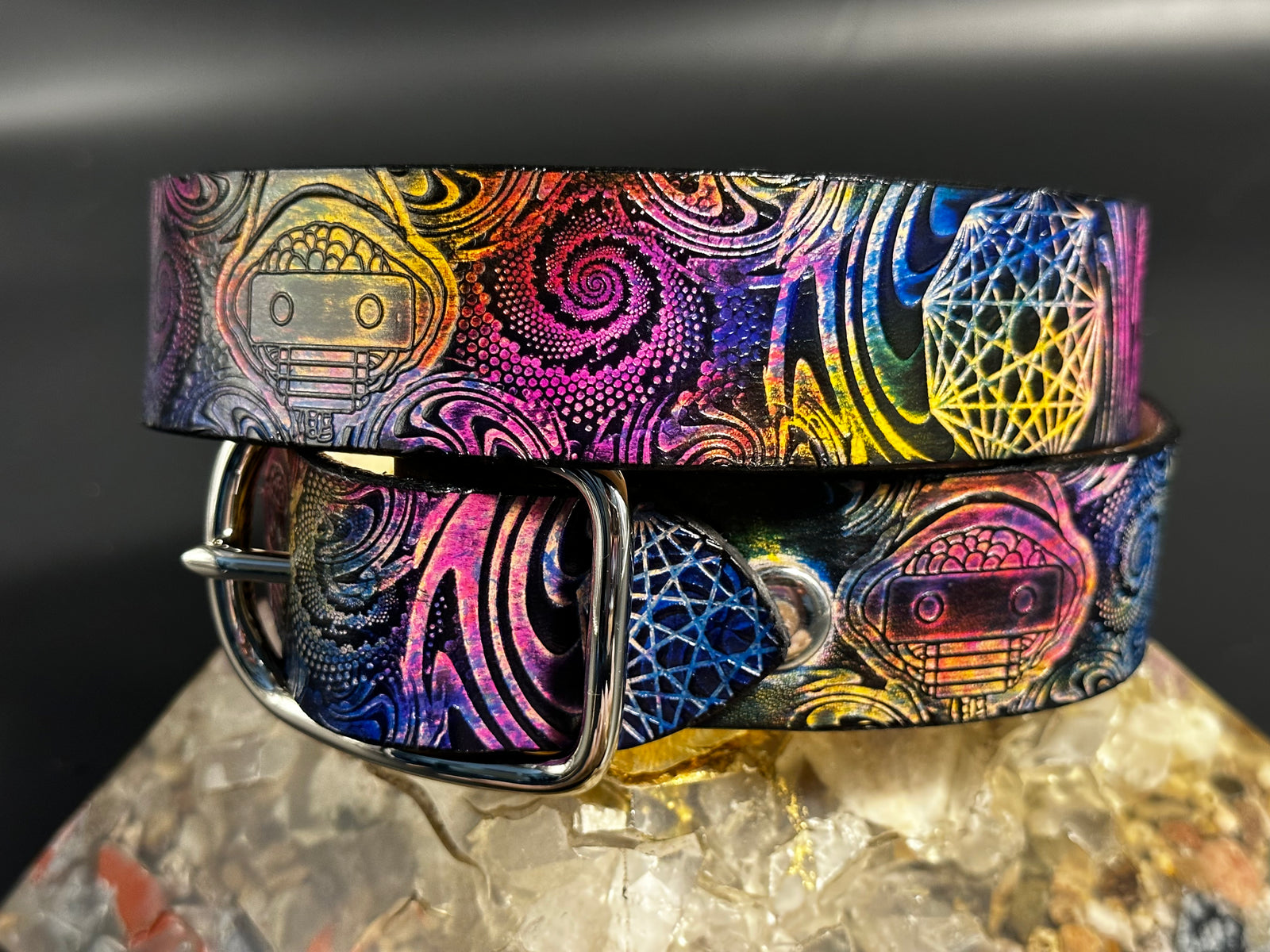 Stamped Leather Belt -King Gizzard – Lost Sailor Design display picture 2