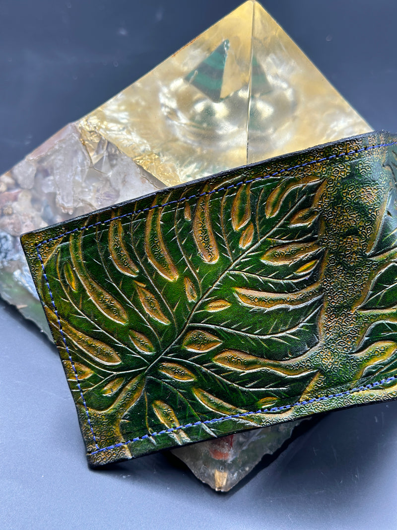 Carved Leather Bifold Wallet - Wild Life and Nature