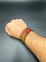 Stamped Leather Bracelet - 1 inch Dragon Eye