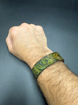 Stamped Leather Bracelet - 1 inch Dragon Eye
