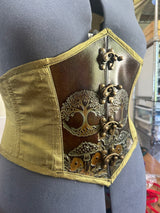 Leather Paneled Corset - Celtic Tree of Life