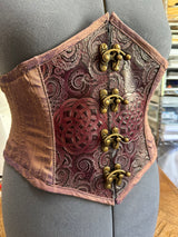Leather Paneled Corset - Celtic