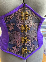 Leather Paneled Corset - Insects and Flowers