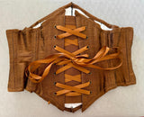 Leather Paneled Corset- Mushrooms