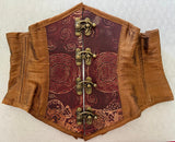 Leather Paneled Corset- Mushrooms