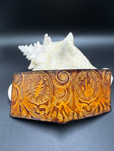 Stamped Leather Bifold Wallet - Grateful Mountains and Trees