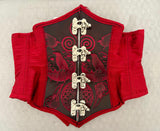 Leather Paneled Corset - Insects and Flowers