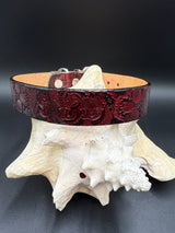 Stamped Leather Dog Collar - Tiny 1” Wide