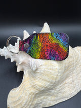 Stamped Leather Keychain - Bees