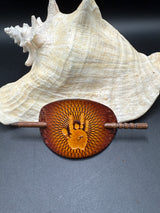 Stamped Leather Hair Barrette - GD - Jerry Hand