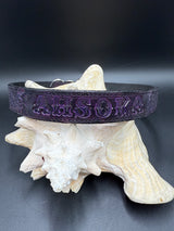 Stamped Leather Dog Collar - Small 1 1/4" Wide