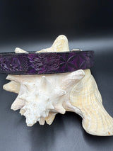 Stamped Leather Dog Collar - Small 1 1/4" Wide