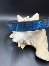 Stamped Leather Dog Collar - Tiny 1” Wide