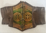 Leather Paneled Corset - Celtic