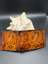 Stamped Leather Bifold Wallet - Grateful Mountains and Trees