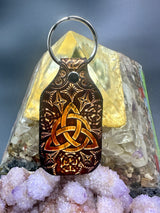 Stamped Leather Keychain - Celtic Triangle (Triquetra)