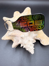 Stamped Leather Keychain - EOS Music