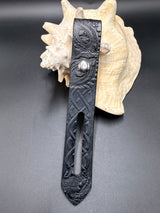 Stamped Leather Parasol Handle Harness- Celtic