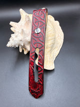 Stamped Leather Parasol Handle Harness- Celtic