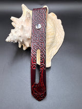 Stamped Leather Parasol Handle Harness- Celtic