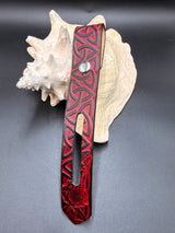 Stamped Leather Parasol Handle Harness- Crow Skulls