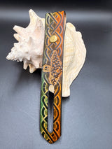 Stamped Leather Parasol Handle Harness- Mushroom