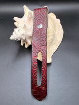 Stamped Leather Parasol Handle Harness- Celtic