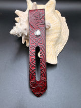 Stamped Leather Parasol Handle Harness- Celtic