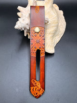 Stamped Leather Parasol Handle Harness- Bees