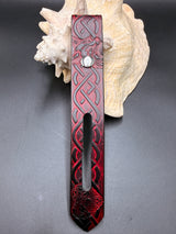 Stamped Leather Parasol Handle Harness- Celtic