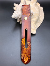 Stamped Leather Parasol Handle Harness- Floral