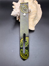 Stamped Leather Parasol Handle Harness- Dragon Eyes