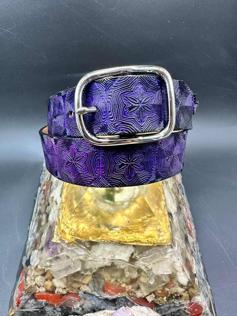 Stamped Leather Belt - Collaboration: Mr. Melty Fractal Star