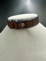 Stamped Leather Bondage Gear - Day Collar