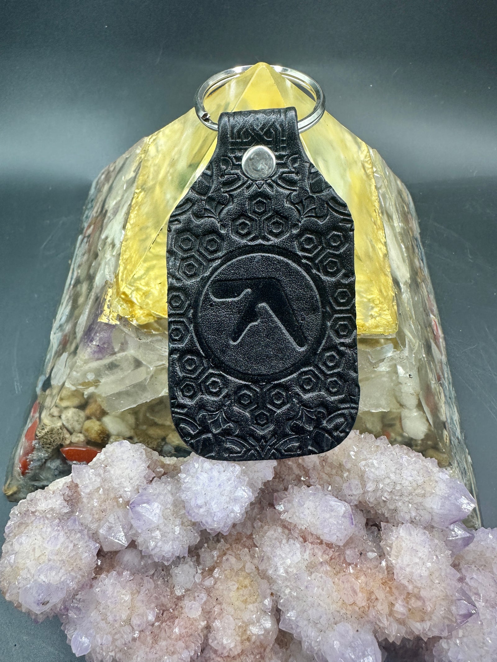 Stamped Leather Keychain - Aphex Twin – Lost Sailor Design