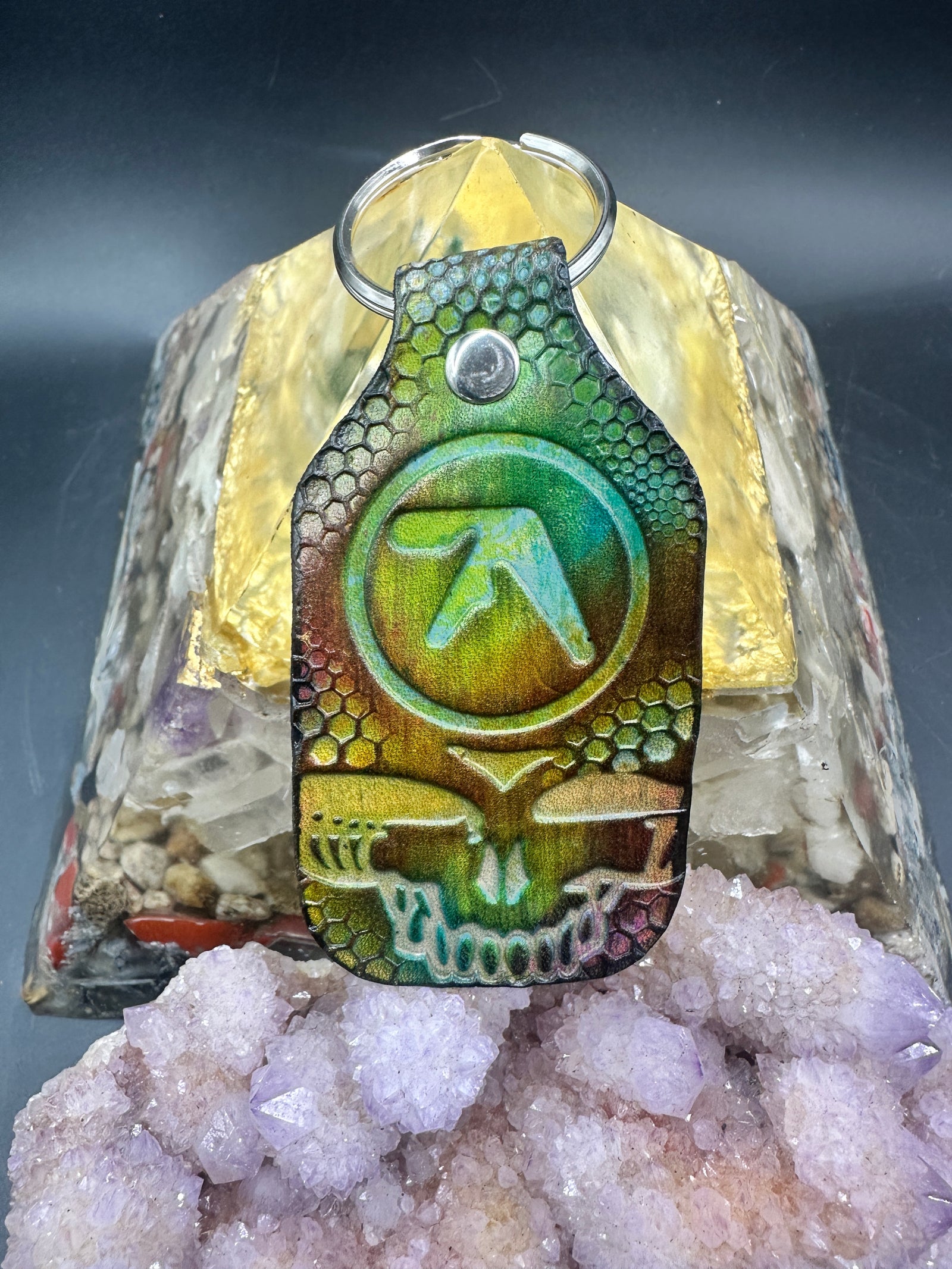 Stamped Leather Keychain - Aphex Twin – Lost Sailor Design