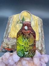 Stamped Leather Keychain - Butterflies