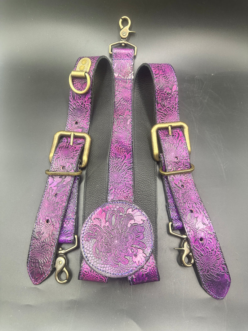 Stamped Leather Suspenders