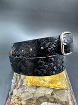 Stamped Leather Belt - Multiple Pattern Layers