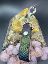 Stamped Leather Accessory Clip - Grateful Dire Wolf