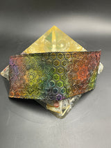 Stamped Leather Bifold Wallet - Expanding Geometrics