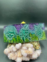 Stamped Leather Bifold Wallet - Grateful Terrapins
